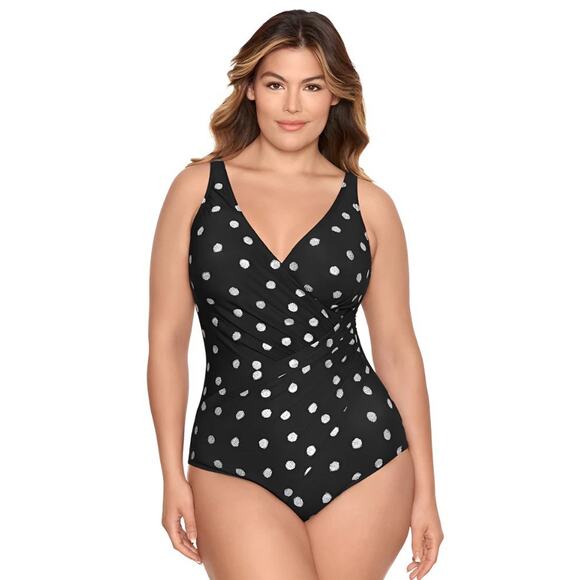 Miraclesuit Women's Plus Pizzelles Oceanus One Piece Swimsuit 24W Tummy Control - Picture 1 of 8